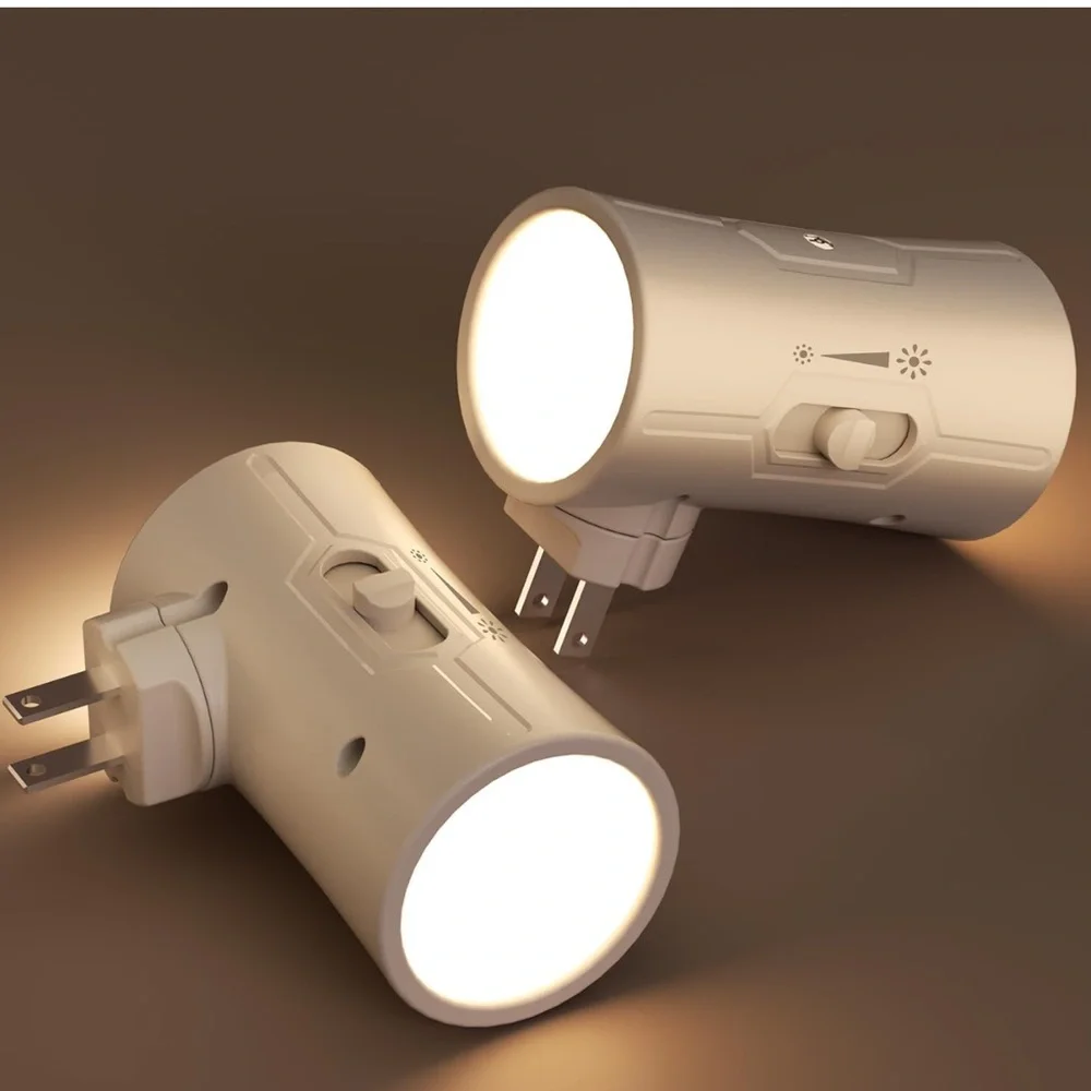 Cream Night Light Plug-In Set